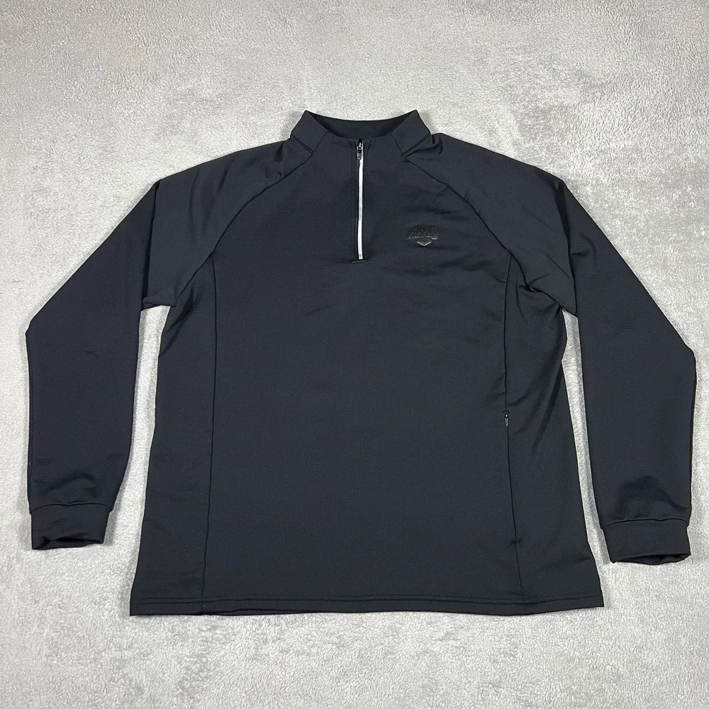 Loogaroo Sweatshirt Mens Large Quick Quarter Black Golf Performance Stretch
